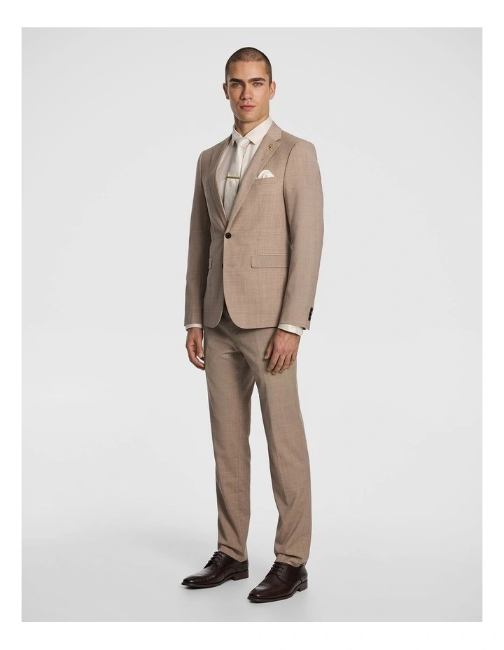 Cash Wool Blend Slim Suit Jacket in Latte image 5