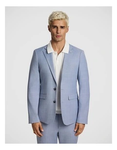 Pembroke Slim Check Suit Jacket in Light Blue