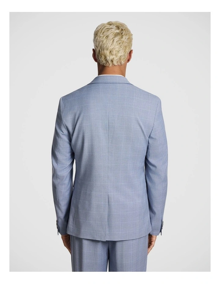Pembroke Slim Check Suit Jacket in Light Blue image 3