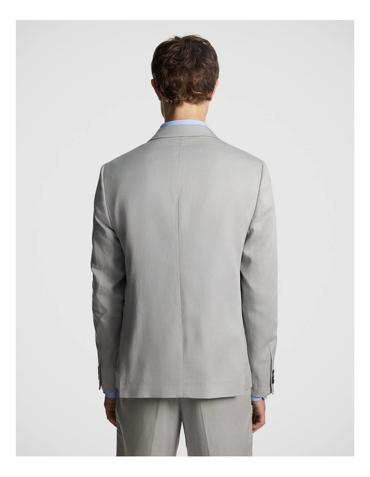 Odin Relaxed Fit Double Breasted Suit Jacket in Stone image 3