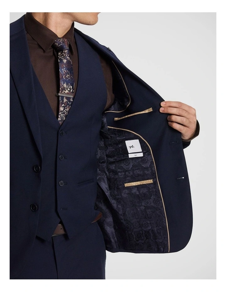 Atlas Wool Blend Slim Suit Jacket in Navy image 4