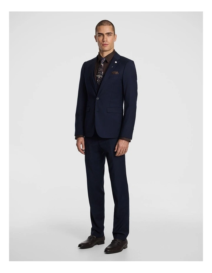 Atlas Wool Blend Slim Suit Jacket in Navy image 5