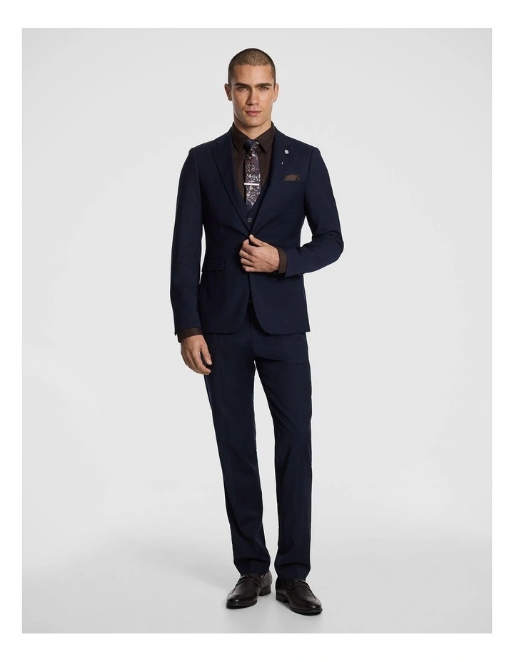 Atlas Wool Blend Slim Suit Jacket in Navy image 6