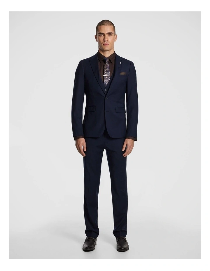 Atlas Wool Blend Slim Suit Jacket in Navy image 7