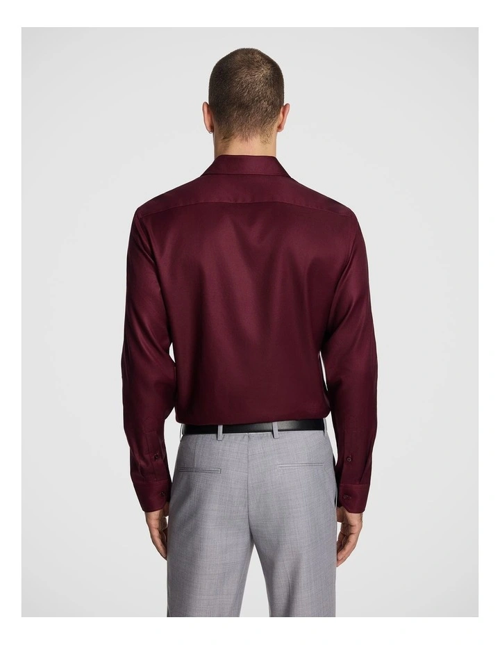 Maximum Two Ply Cotton Premium Slim Dress Shirt in Burgundy image 2