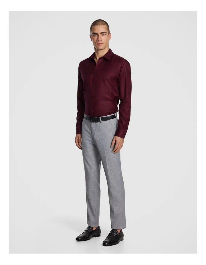 Maximum Two Ply Cotton Premium Slim Dress Shirt in Burgundy image 4