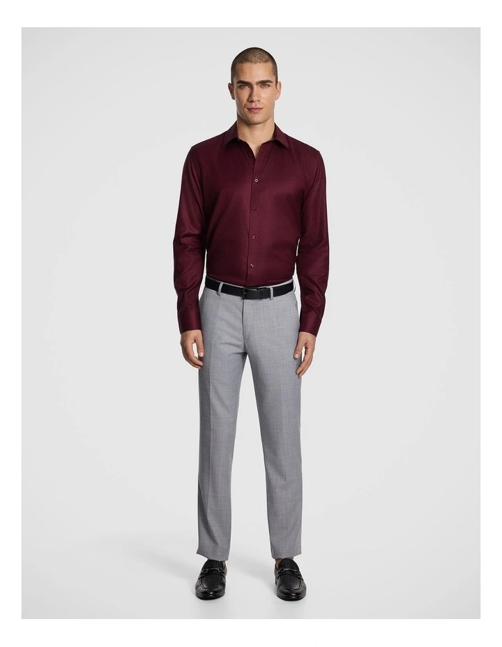 Maximum Two Ply Cotton Premium Slim Dress Shirt in Burgundy image 6