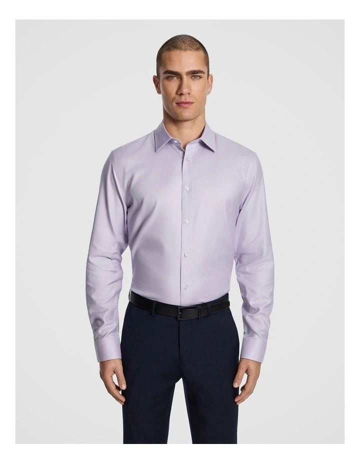 Maximum Two Ply Cotton Premium Slim Dress Shirt in Lilac image 1