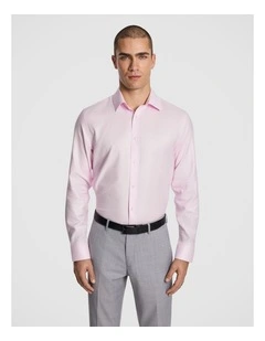 Maximum Two Ply Cotton Slim Dress Shirt in Pink