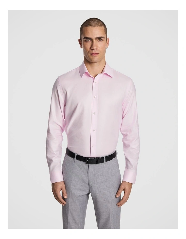 Maximum Two Ply Cotton Slim Dress Shirt in Pink image 1