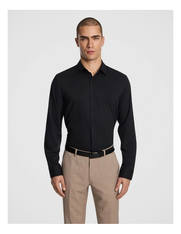 Frango Bamboo Slim Fit Dress Shirt in Black image 1