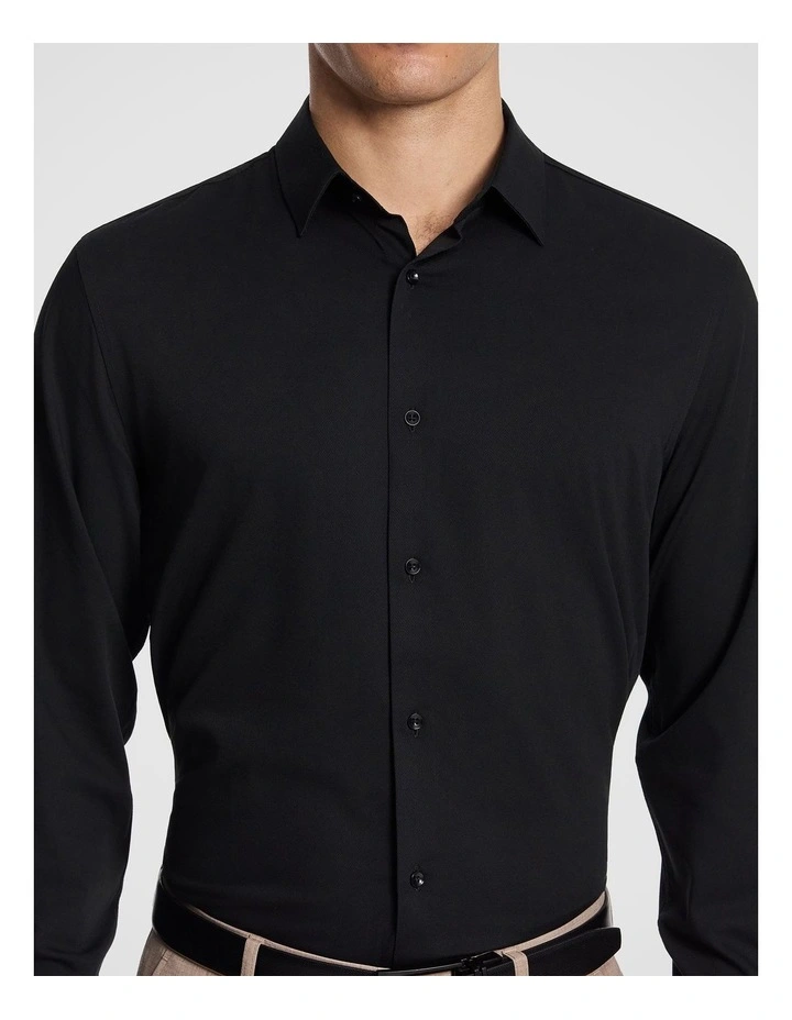 Frango Bamboo Slim Fit Dress Shirt in Black image 3