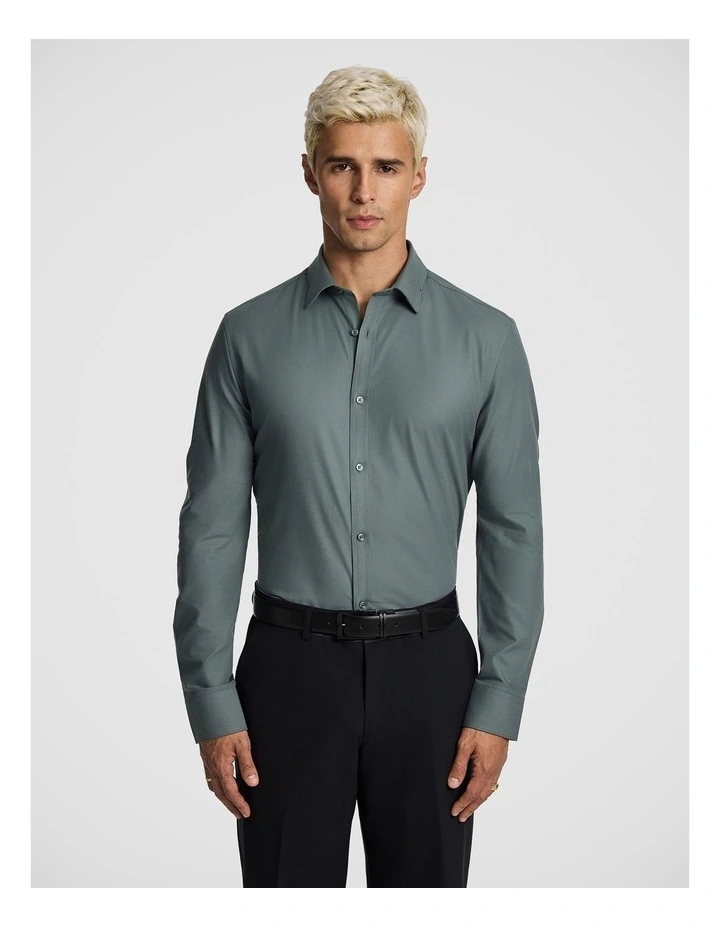 Marcus Slim Fit Dress Shirt in Sage image 1