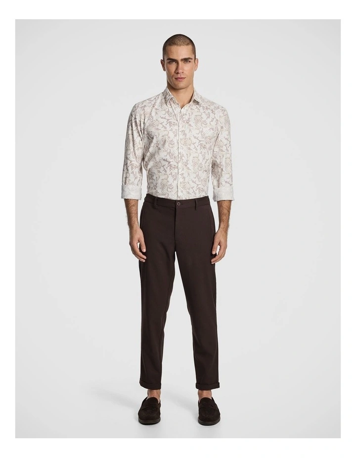 Valencia Slim Paisley Shirt in Chocolate image 6