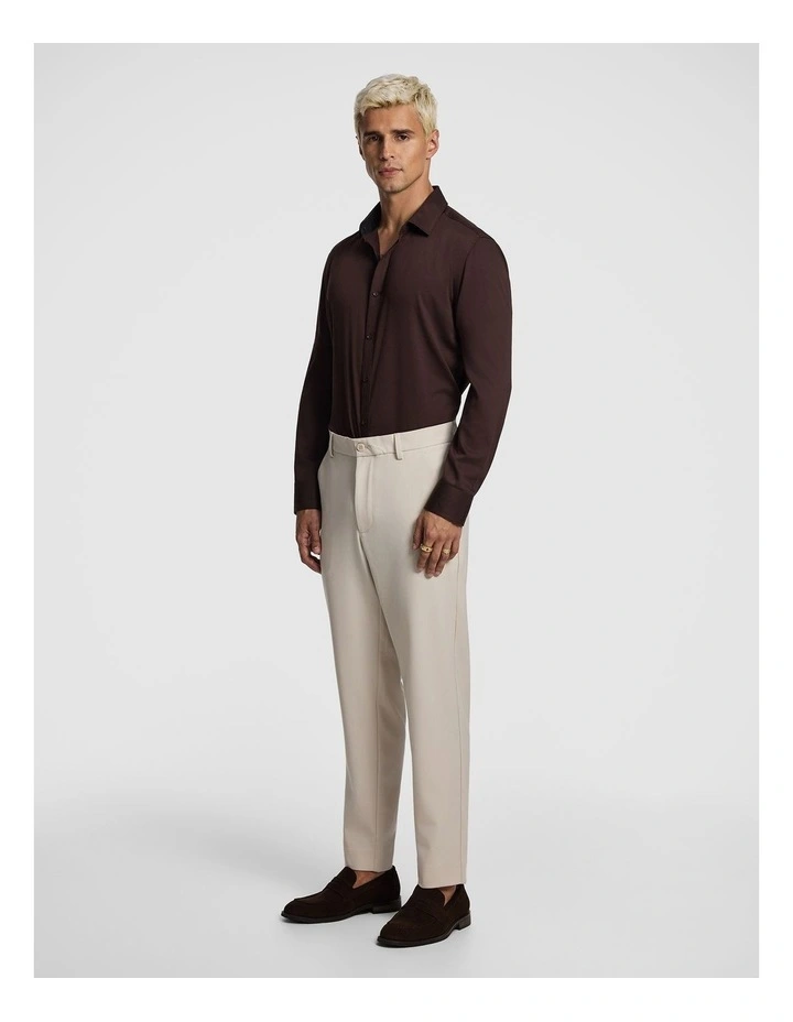 Heathcoat Slim Bamboo Shirt in Chocolate image 4