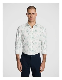 Catalunya Slim Floral Shirt in Sage