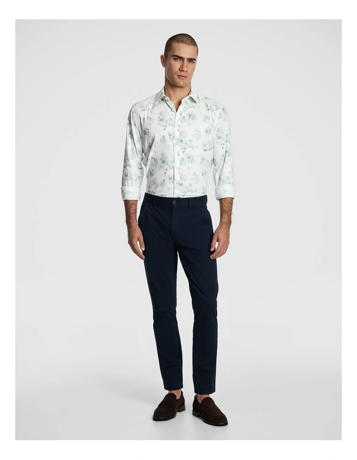 Catalunya Slim Floral Shirt in Sage image 5