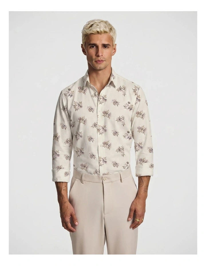 Lucio Slim Floral Shirt in Pink image 1