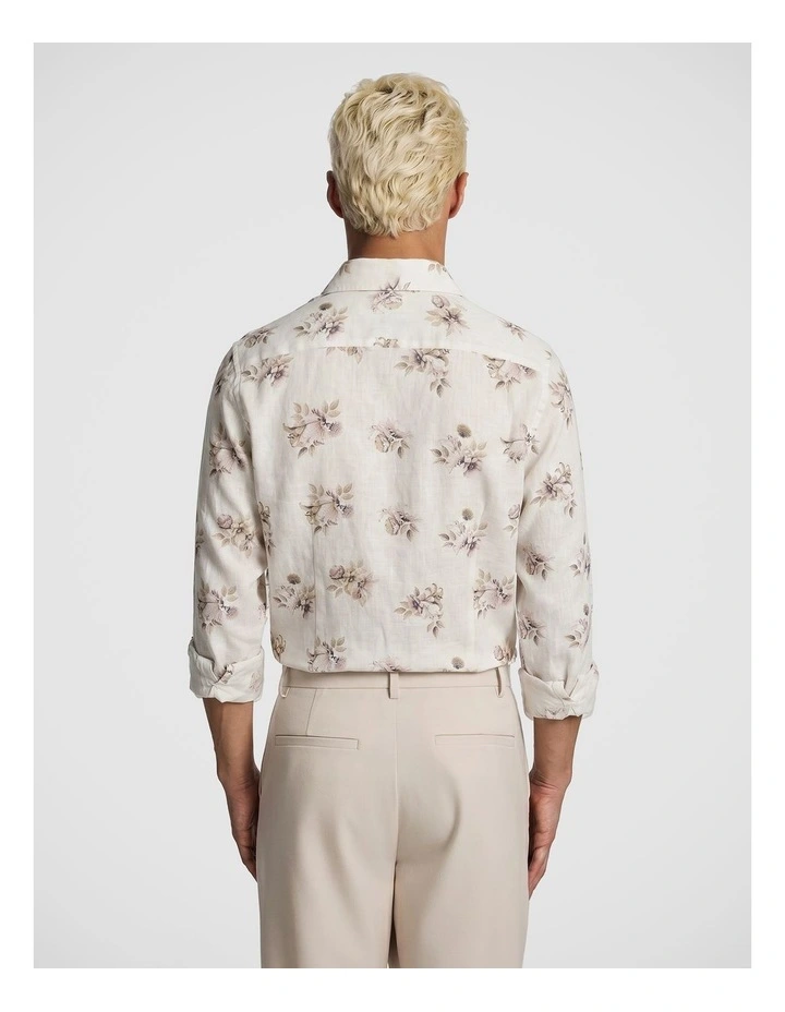 Lucio Slim Floral Shirt in Pink image 2