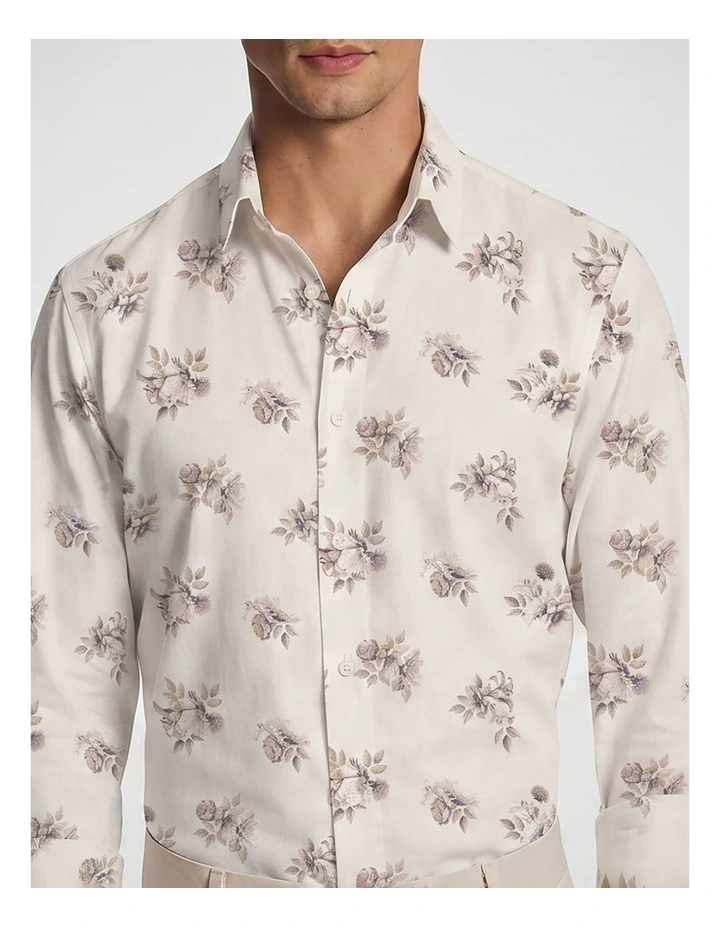 Lucio Slim Floral Shirt in Pink image 3