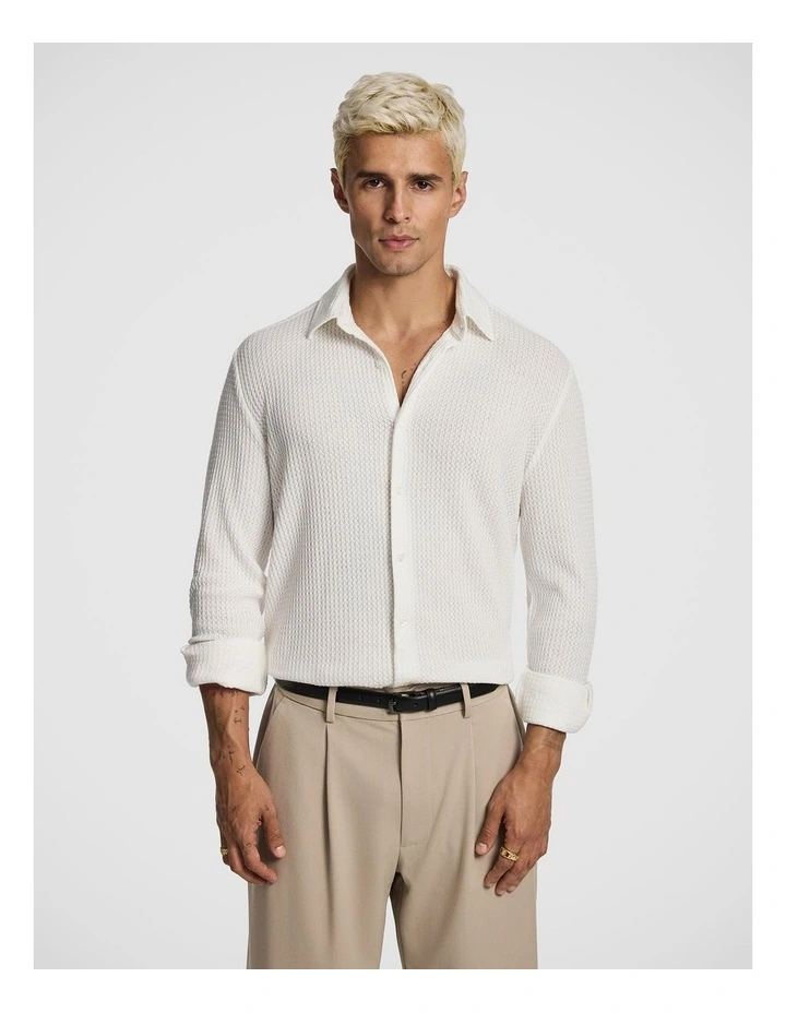 Zephyr Textured Shirt in Off White image 1