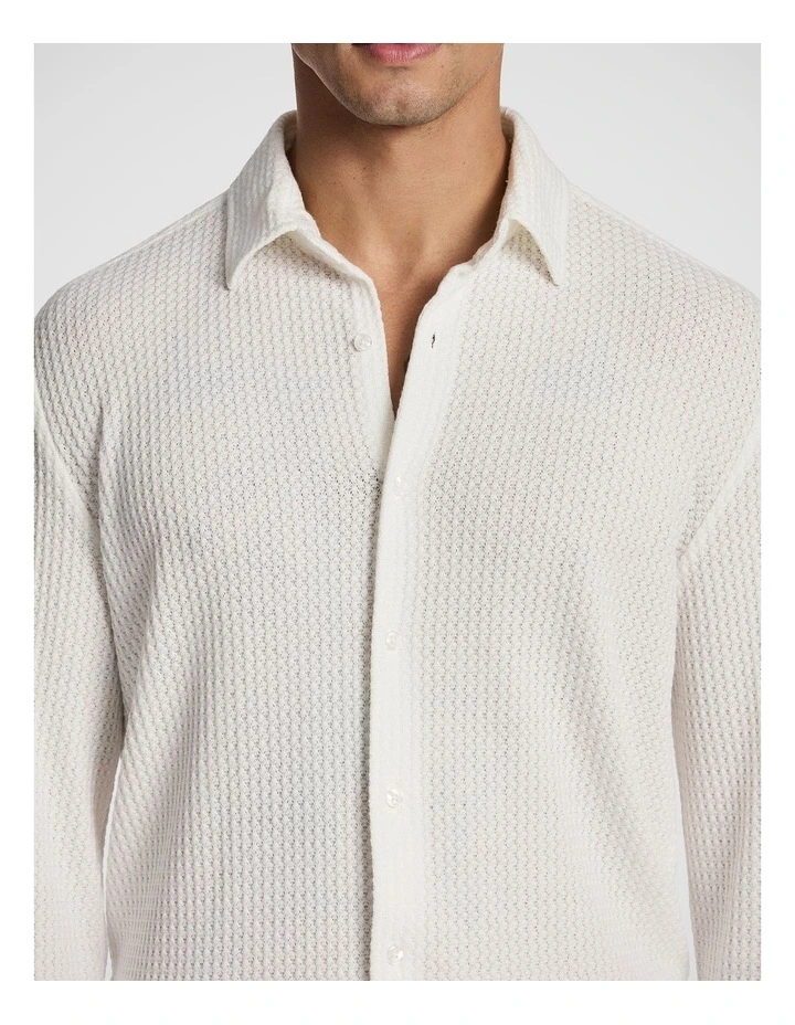 Zephyr Textured Shirt in Off White image 4