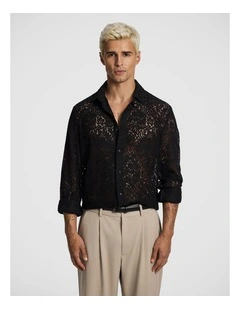 Gianni Lace Shirt in Black