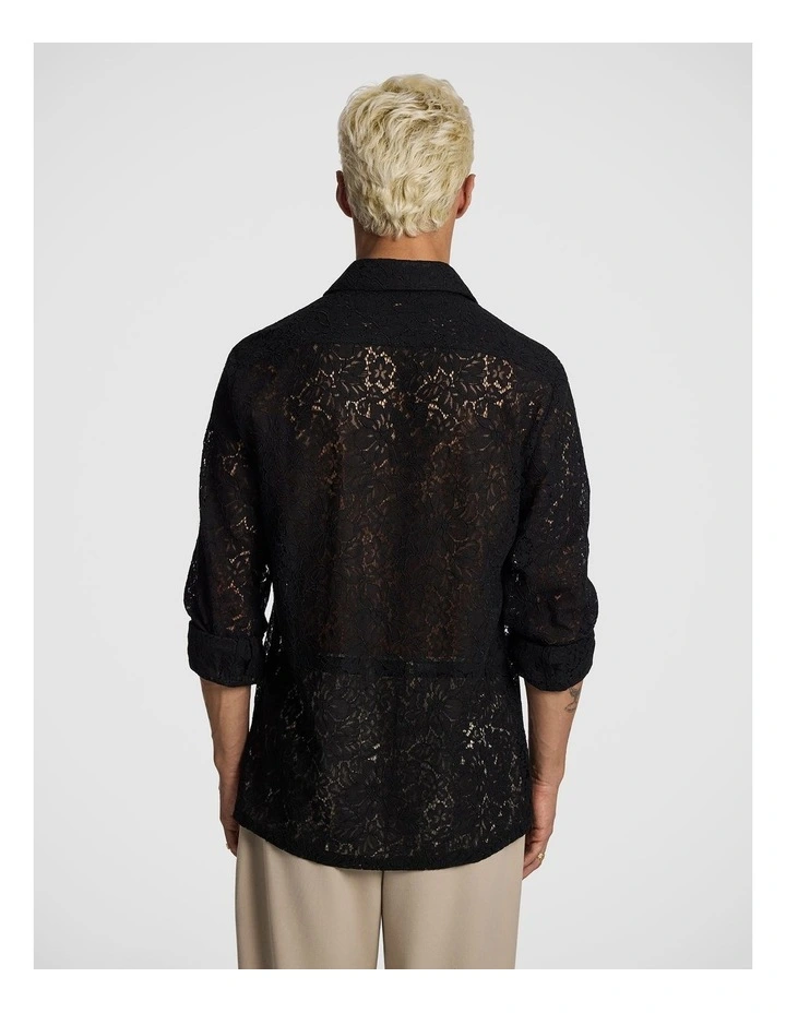 Gianni Lace Shirt in Black image 2