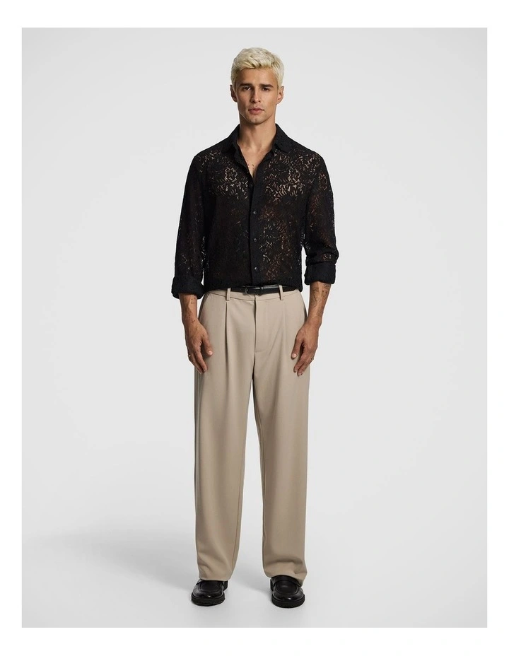 Gianni Lace Shirt in Black image 6