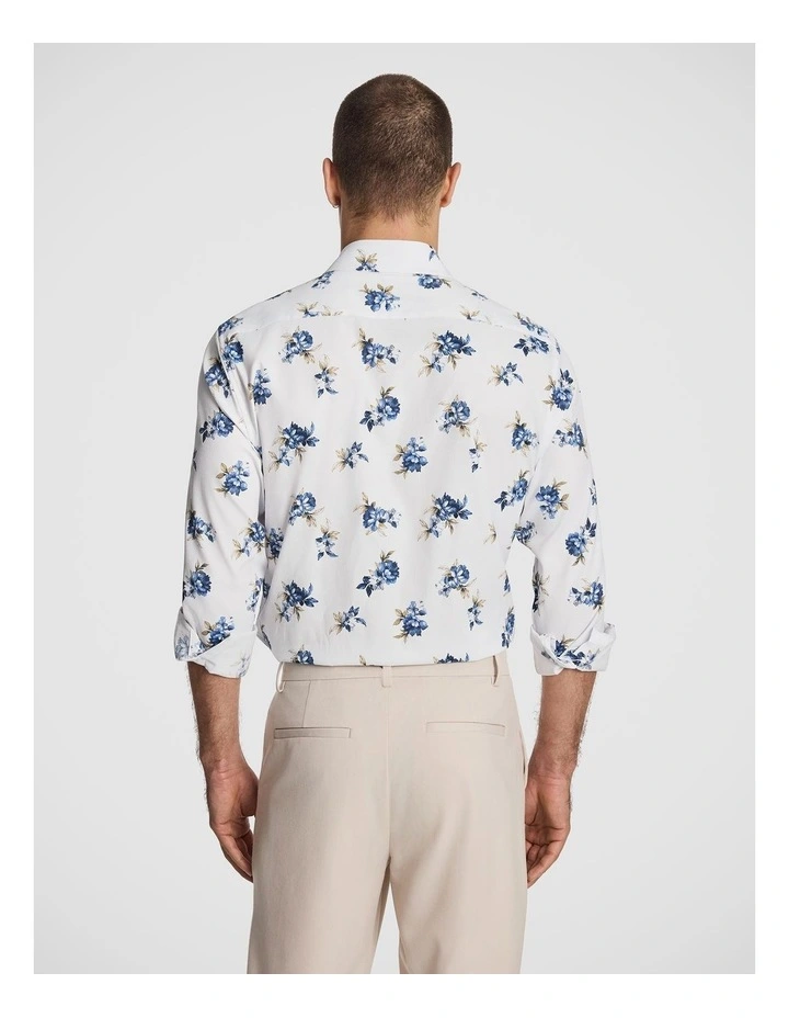 Caspian Slim Floral Shirt in Navy image 2
