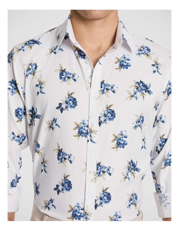 Caspian Slim Floral Shirt in Navy image 3