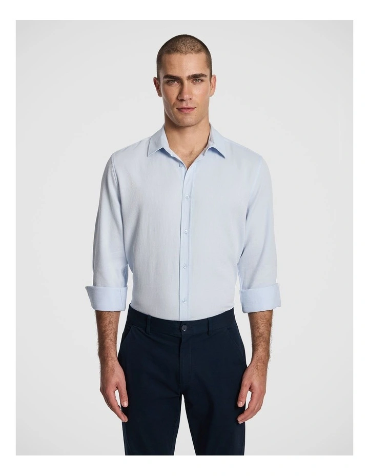 Jude Textured Shirt in Light Blue image 1