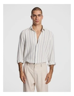 Vega Relaxed Stripe Shirt in Light Blue