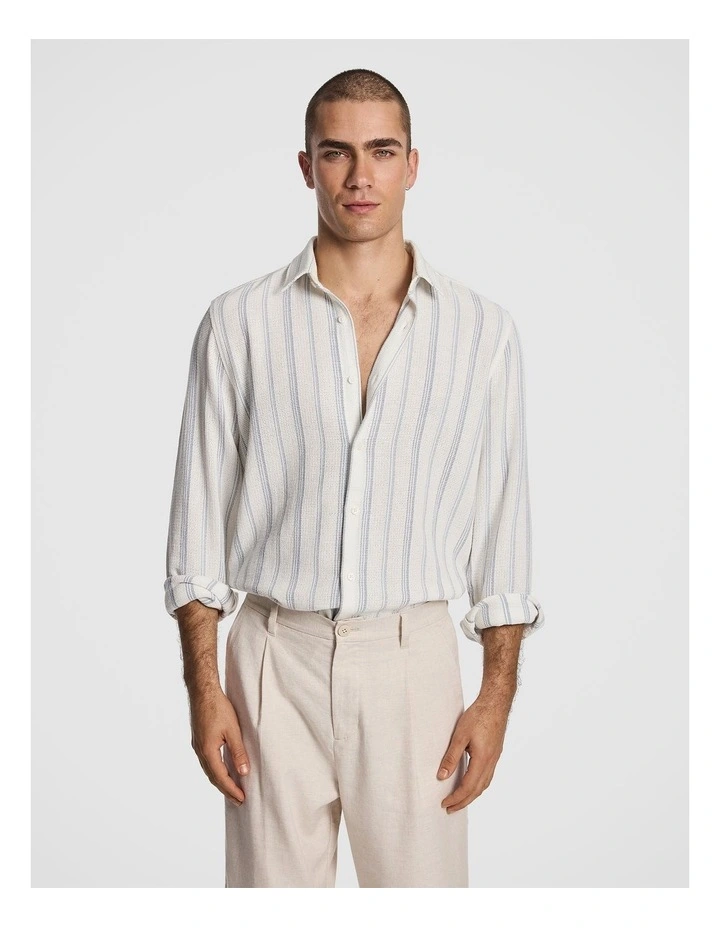 Vega Relaxed Stripe Shirt in Light Blue image 1