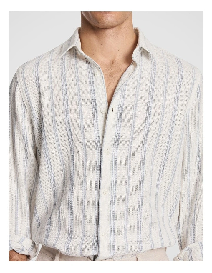 Vega Relaxed Stripe Shirt in Light Blue image 3