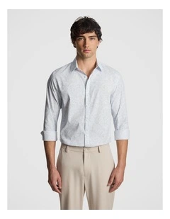 Pax Slim Paisley Print Shirt in Light Blue