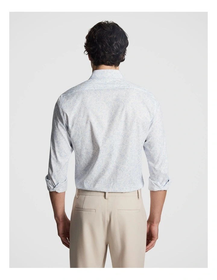 Pax Slim Paisley Print Shirt in Light Blue image 2