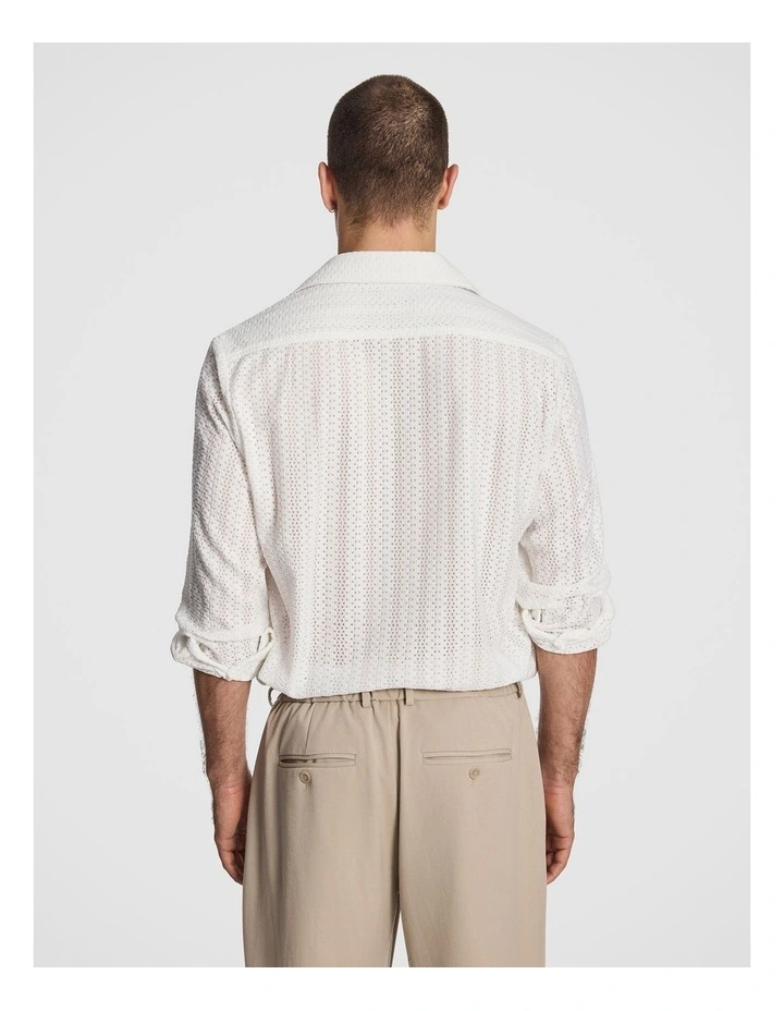 Adriano Textured Shirt in White image 2