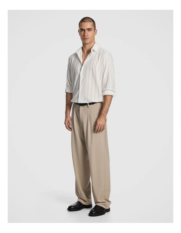 Adriano Textured Shirt in White image 4
