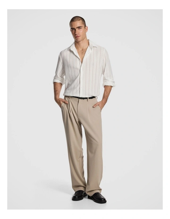 Adriano Textured Shirt in White image 5