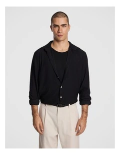 Stefano Textured Shirt in Black