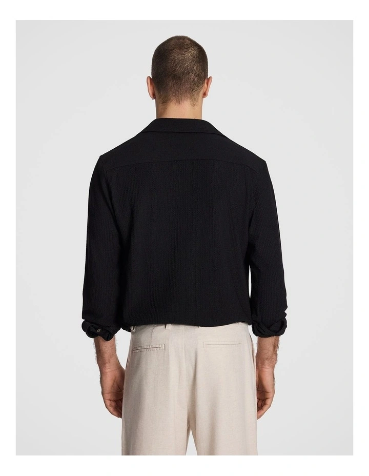 Stefano Textured Shirt in Black image 2
