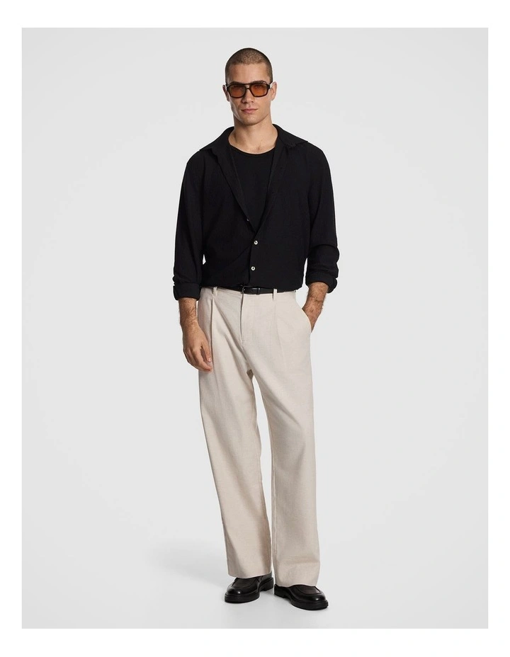 Stefano Textured Shirt in Black image 7