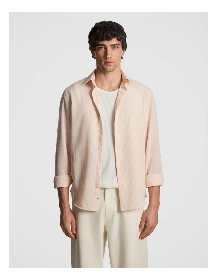 Marcel Stripe Shirt in Orange image 1