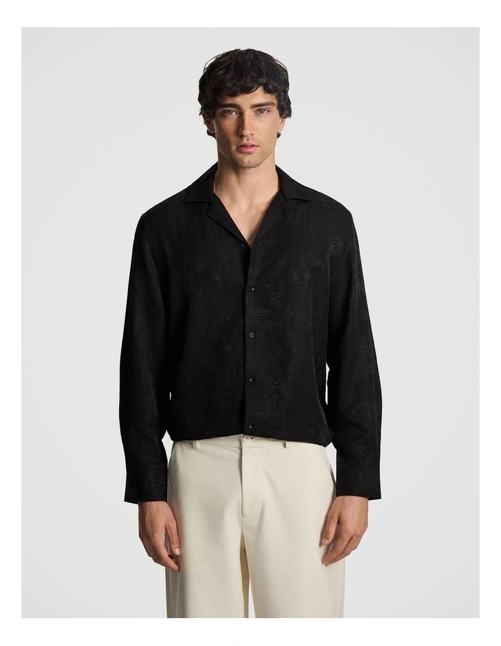 Calisto Paisley Shirt in Black image 1