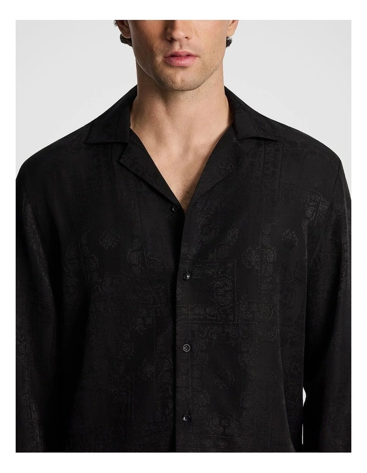 Calisto Paisley Shirt in Black image 3