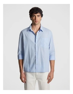 Chapman Stripe Relaxed Shirt in Light Blue