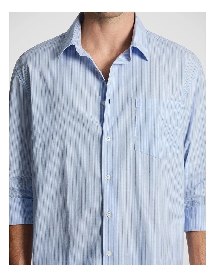 Chapman Stripe Relaxed Shirt in Light Blue image 3