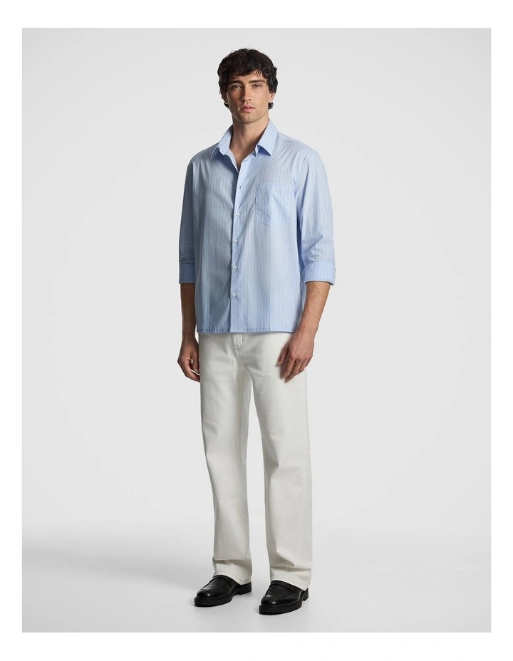 Chapman Stripe Relaxed Shirt in Light Blue image 4