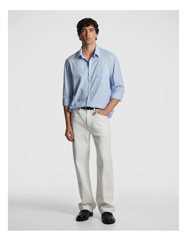Chapman Stripe Relaxed Shirt in Light Blue image 5